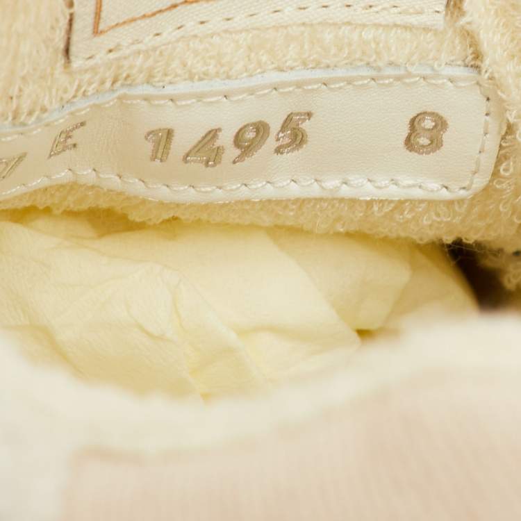 Pre Owned Fendi Match Size 42 Blue Denim/Cream Lace Up Sneakers