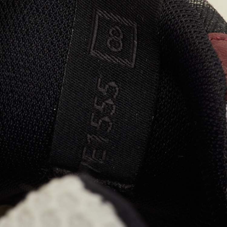 Pre Owned Fendi Faster Size 42 Burgundy Fabric, Leather and Suede Low Top Sneakers