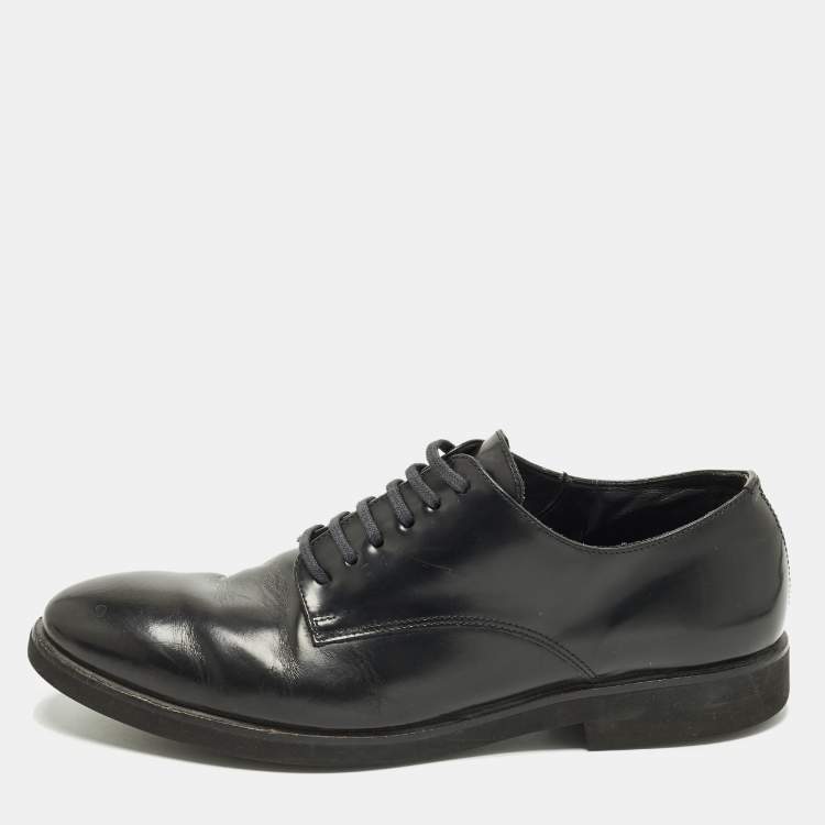 مملوكة مسبقًا Fendi Size 41 Black Leather Lace Up Derby Shoes