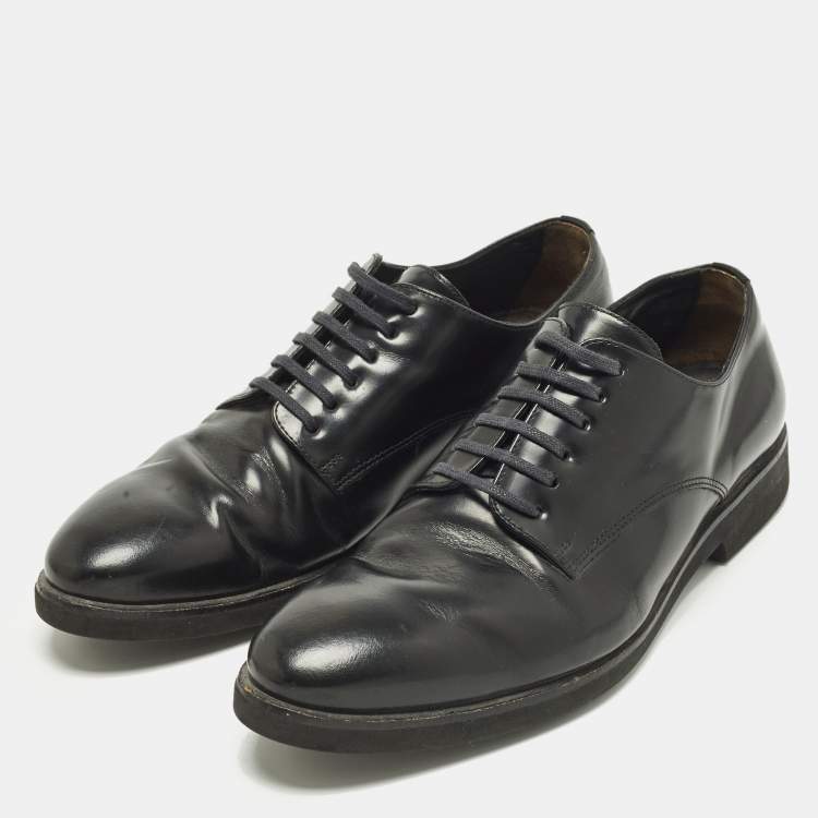 مملوكة مسبقًا Fendi Size 41 Black Leather Lace Up Derby Shoes