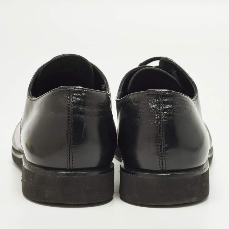 مملوكة مسبقًا Fendi Size 41 Black Leather Lace Up Derby Shoes