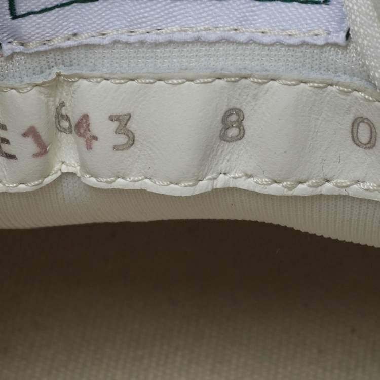 Pre Owned Fendi Match Size 42 White/Green Leather Lace Up Sneakers