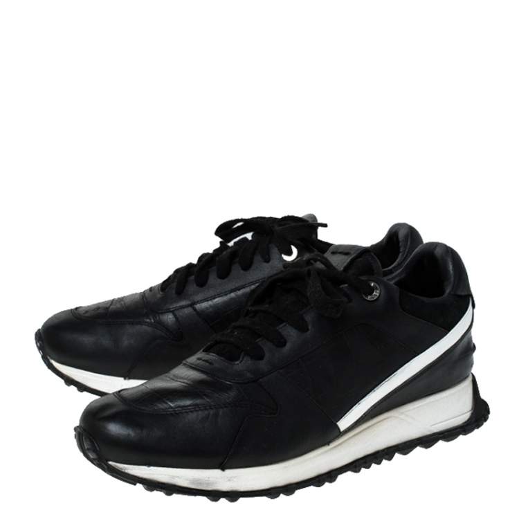 Pre Owned Fendi Black Croc Embossed Leather Sneakers Size 41