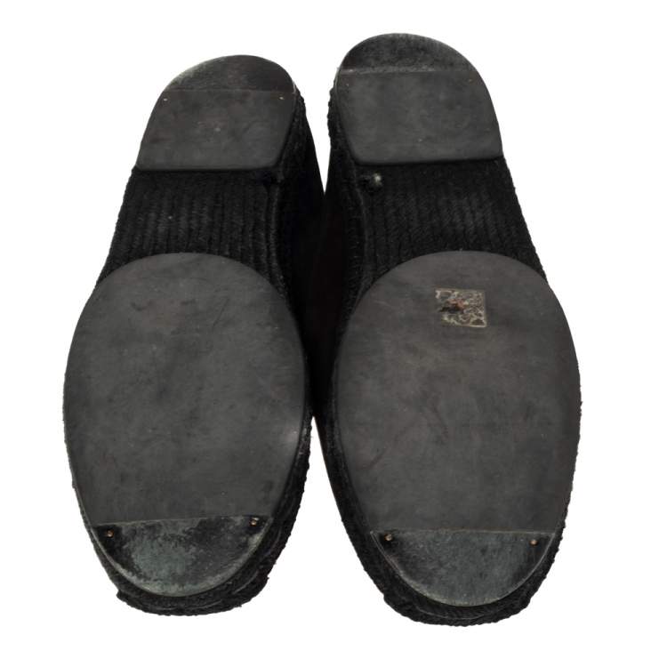 Pre Owned Fendi Black Suede Karlito Espadrilles Size 45 