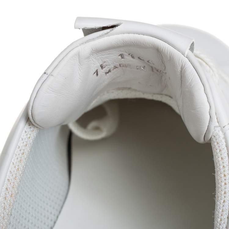Pre Owned Fendi White Leather FF Motif Low Top Sneakers Size 41