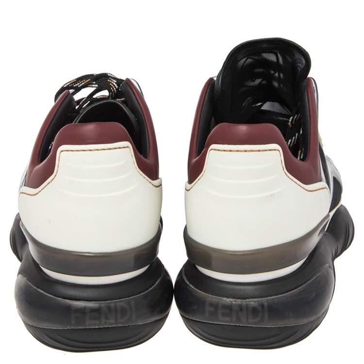 Pre Owned Fendi Multicolor PVC And Leather Lace Up Sneakers Size 41