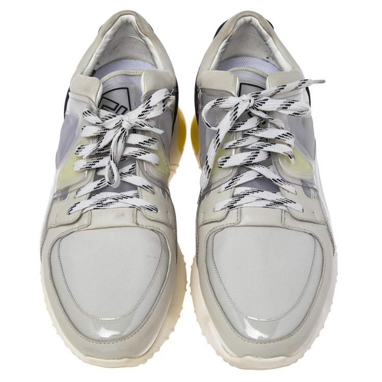 Pre Owned Fendi Multicolor Leather Lace Up Sneakers Size  41