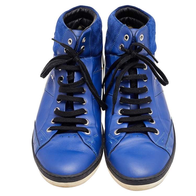 Pre Owned Fendi Multicolor Leather And Suede High Top Sneakers Size 43