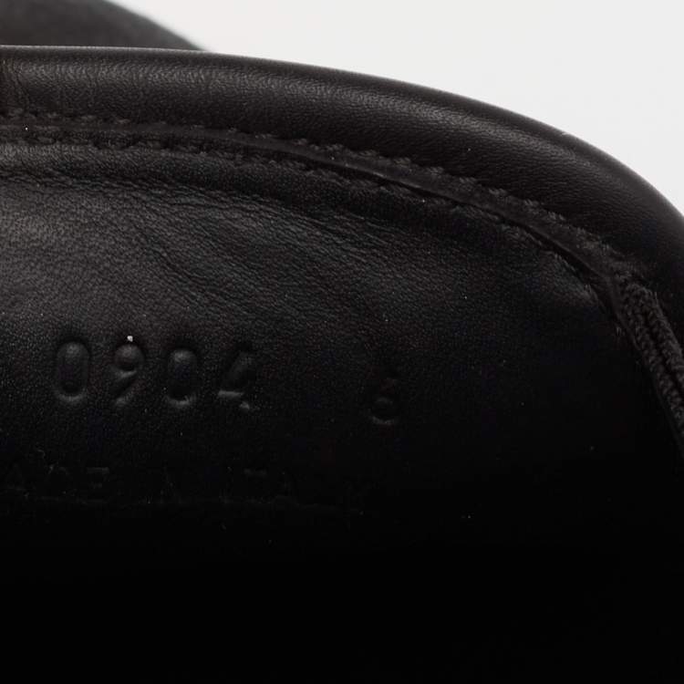 Pre Owned Fendi Black/Yellow Leather And Suede  Monster  Slip On Sneakers Size 40