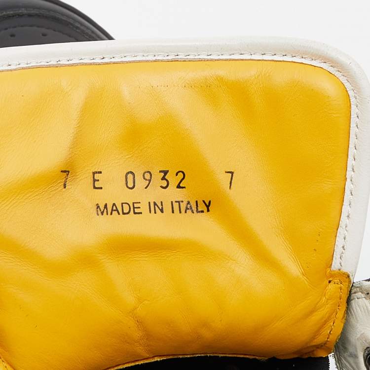 Pre Owned Fendi Black Leather And Suede Tank High Top Sneakers Size 41