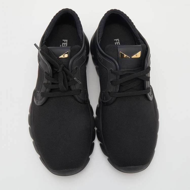 Pre Owned Fendi Black Fabric I See You Low Top Sneakers Size 40
