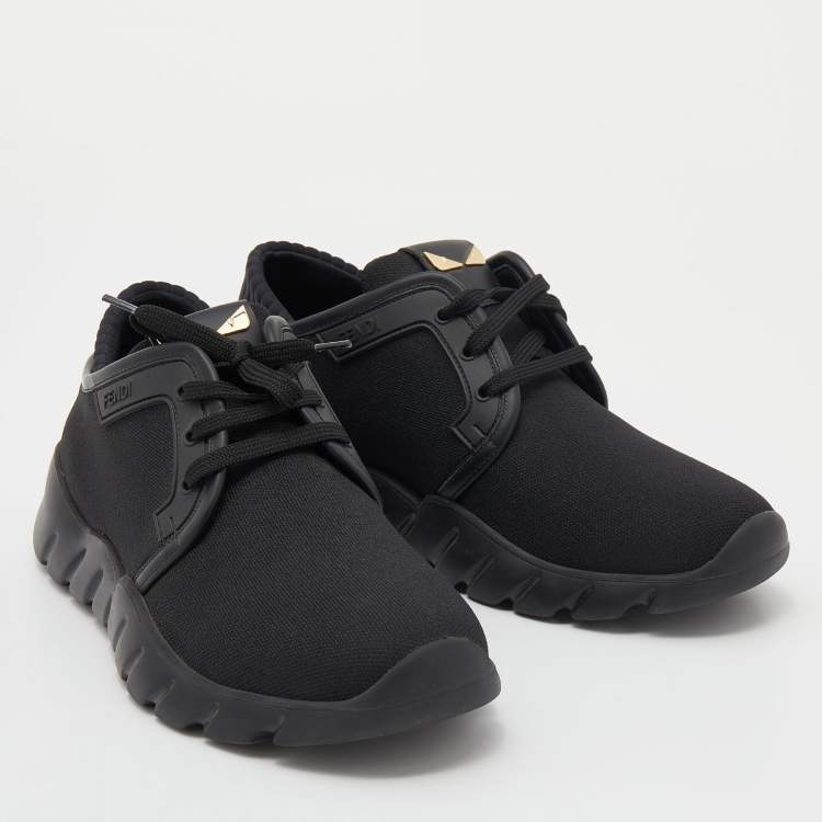 Pre Owned Fendi Black Fabric I See You Low Top Sneakers Size 40