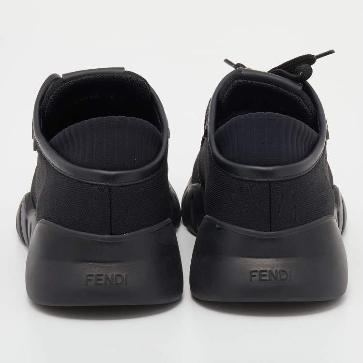 Pre Owned Fendi Black Fabric I See You Low Top Sneakers Size 40