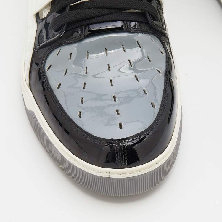 Pre Owned Fendi Multicolor Patent Leather and Mesh Fancy Low Top Sneakers Size 40