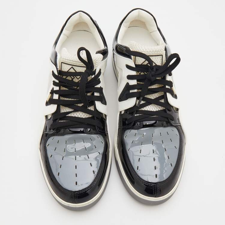 Pre Owned Fendi Multicolor Patent Leather and Mesh Fancy Low Top Sneakers Size 40