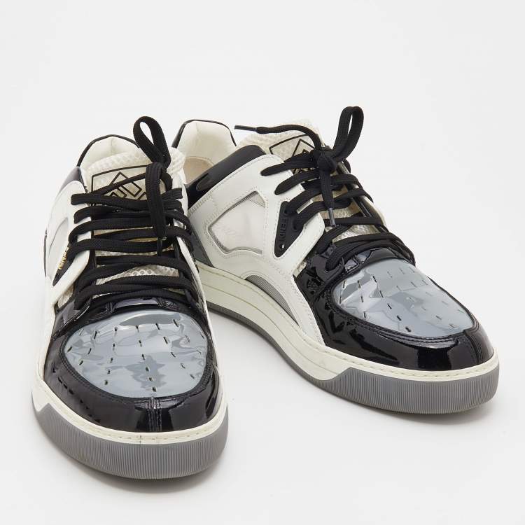 Pre Owned Fendi Multicolor Patent Leather and Mesh Fancy Low Top Sneakers Size 40