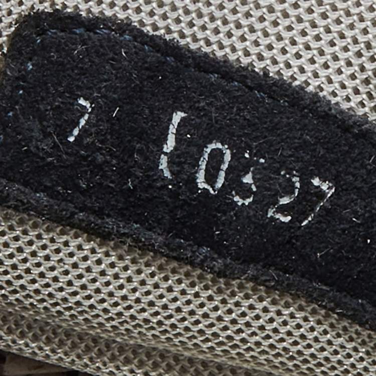 Pre Owned Fendi Navy Blue/Black Suede And Fabric FF Logo Band Low Top Sneakers Size 41