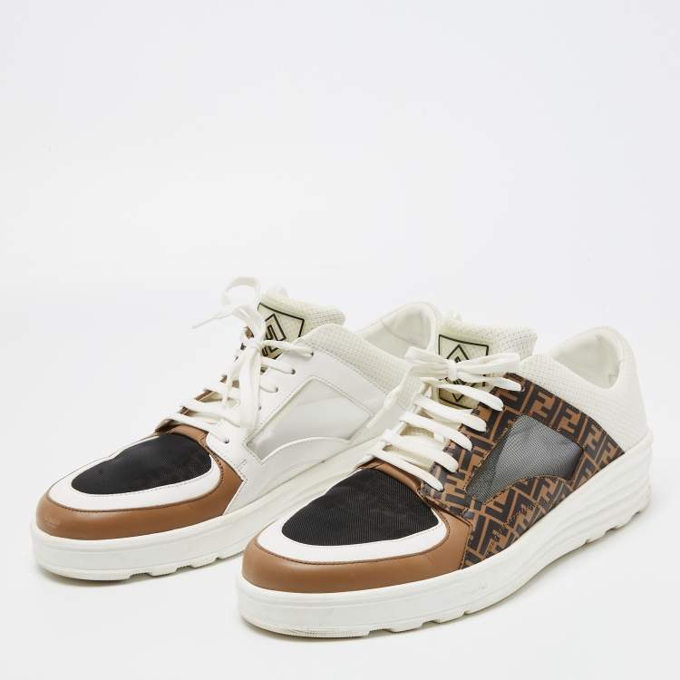 Men's Luxury Sneakers - Fendi Brown Technical Mesh Sneakers