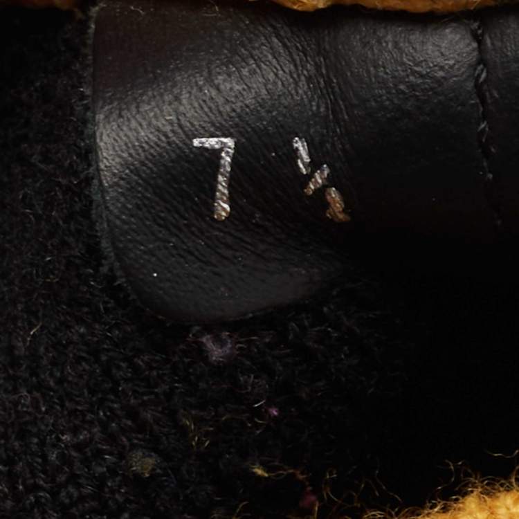 Pre Owned Fendi Black Suede and Knit Fabric Zucca Print High Top Sneakers Size 41.5