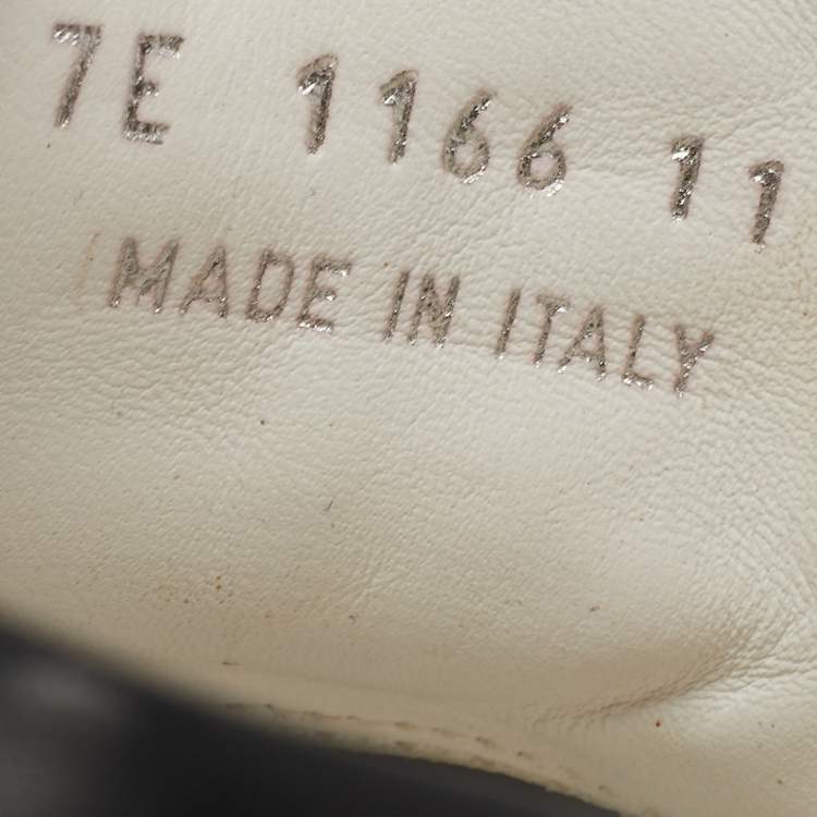 Pre Owned Fendi White/Black Leather Low Top Sneakers Size 45