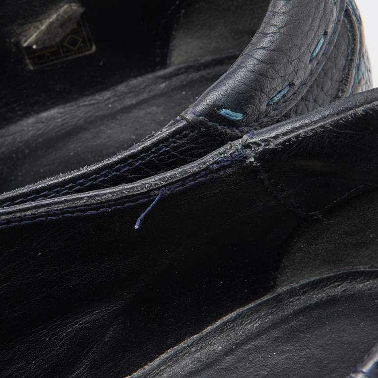 Pre Owned Fendi Black Leather Cap Toe Lace Up Oxford Size 41