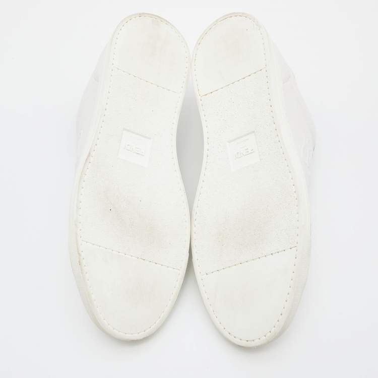 Pre Owned Fendi White Leather Lace Up Sneakers Size 43.5