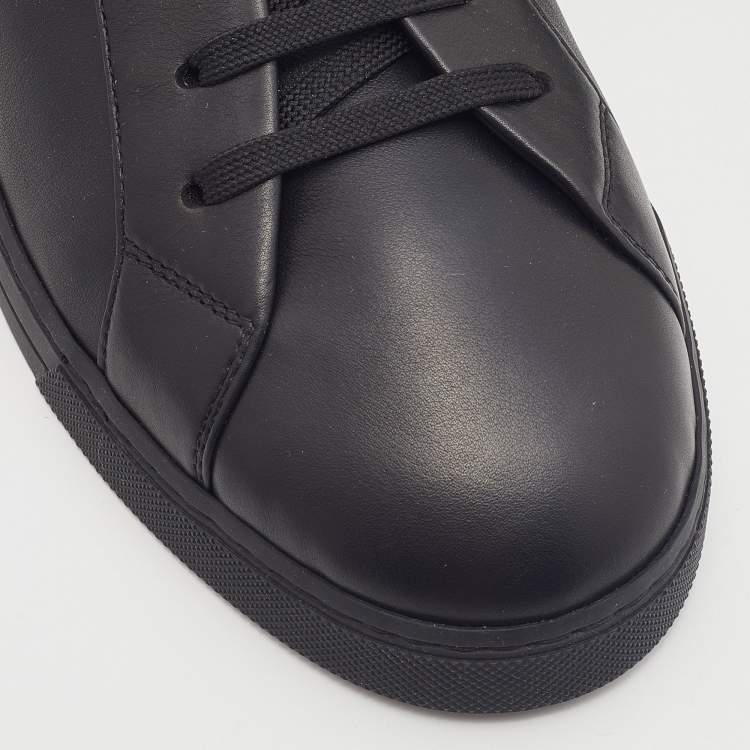 Pre Owned Fendi Black Leather Low Top Sneakers Size 43