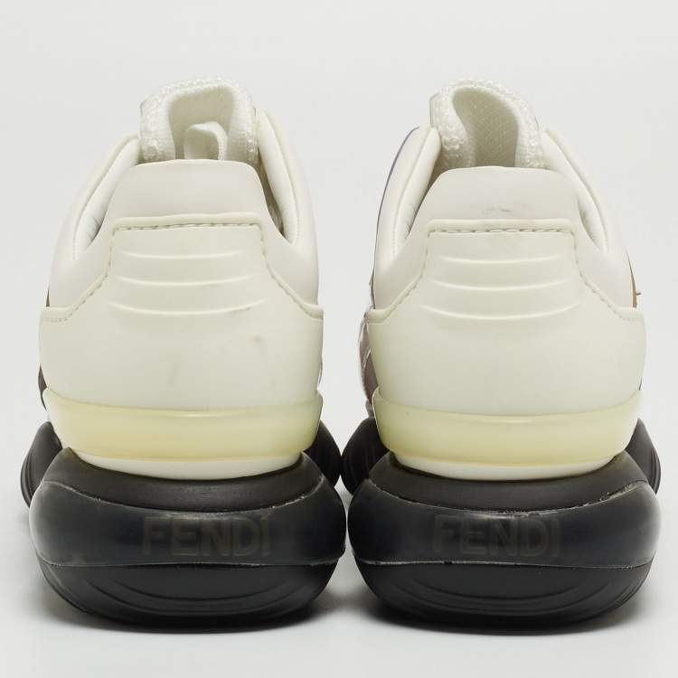 Pre Owned Fendi Multicolor Mesh and Leather Forever Fendi Low Top Sneakers Size 41