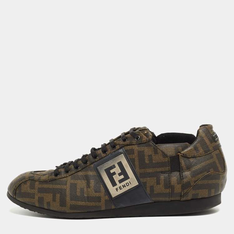 Fendi Brown Zucca Canvas Low Top Sneakers Size 42 Fendi | TLC