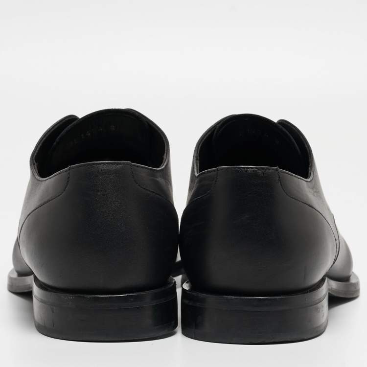 Pre Owned Fendi Black Leather Lace Up Derby Size 42