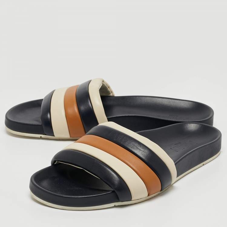 Fendi Multicolor Quilted Leather Flat Slides Size 42 Fendi | TLC