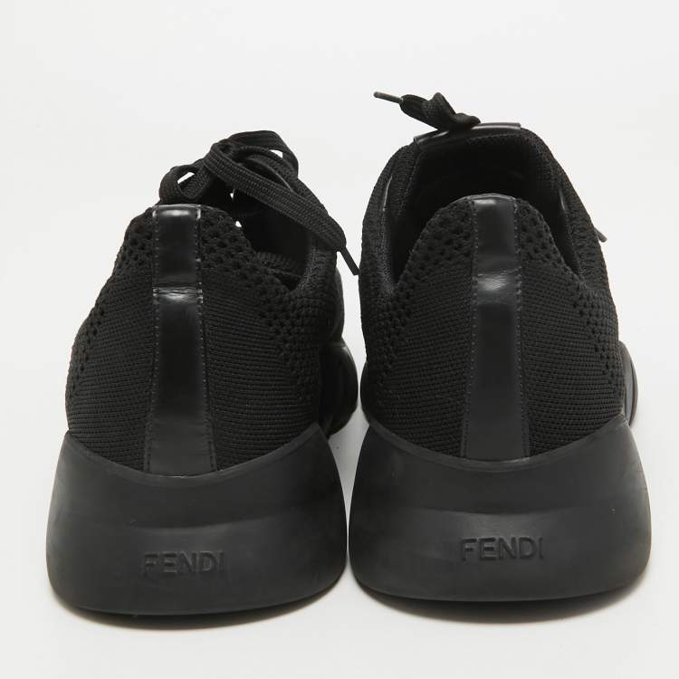 Pre Owned Fendi Black Mesh Lace Up Sneakers Size 43