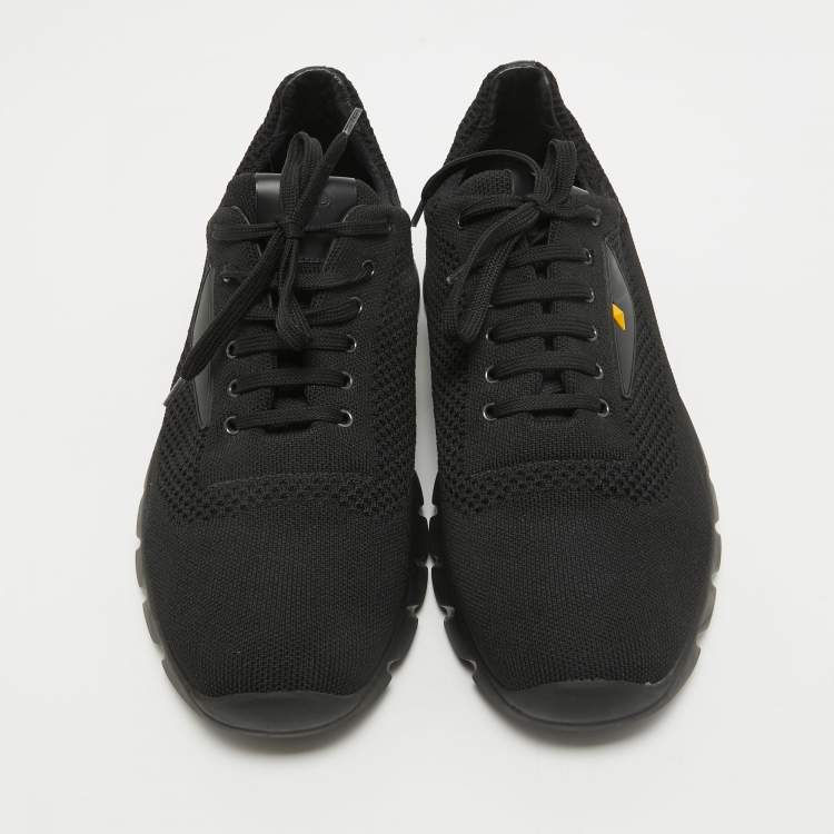 Pre Owned Fendi Black Mesh Lace Up Sneakers Size 43