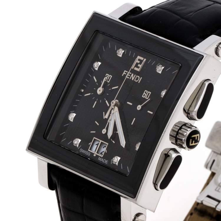 Hemmelighed Vedligeholdelse Shah Fendi Black Stainless Steel Ceramic Quadro 6500G Men's Wristwatch 39 mm  Fendi | TLC