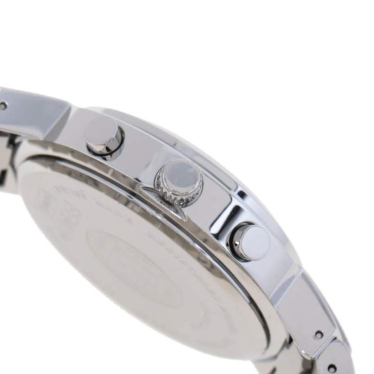 Pre Owned Fendi Black Stainless Steel Orologi 4500G Chronograph Men's Wristwatch 39 mm