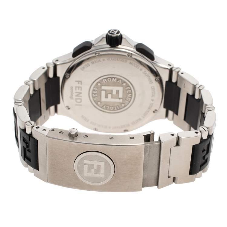 Pre Owned Fendi Yellow Stainless Steel 4800G Chronograph Men's Wristwatch 43 mm