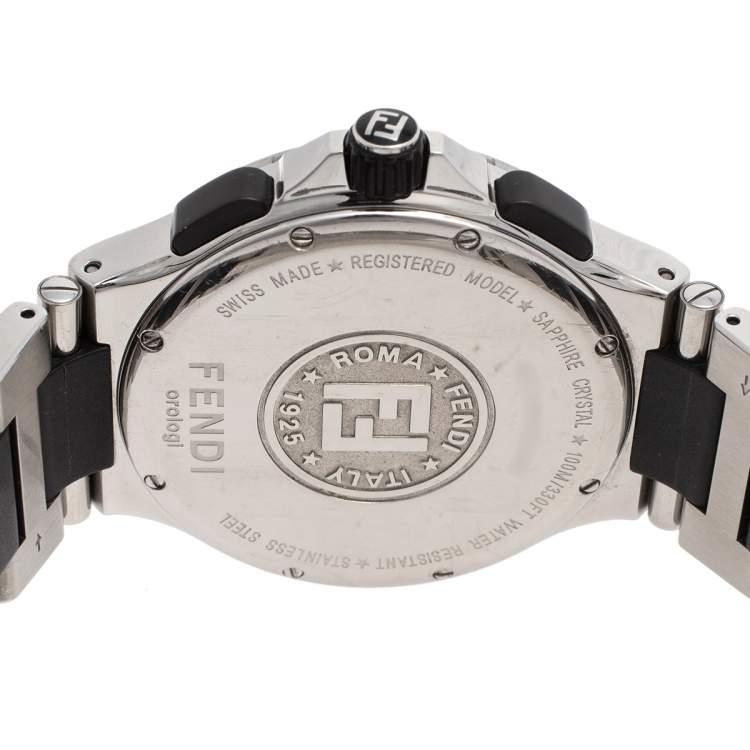 Pre Owned Fendi Yellow Stainless Steel 4800G Chronograph Men's Wristwatch 43 mm