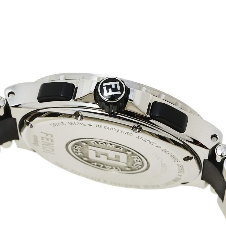 Pre Owned Fendi Silver Stainless Steel Chronograph 4800M Men's Wristwatch 38 mm