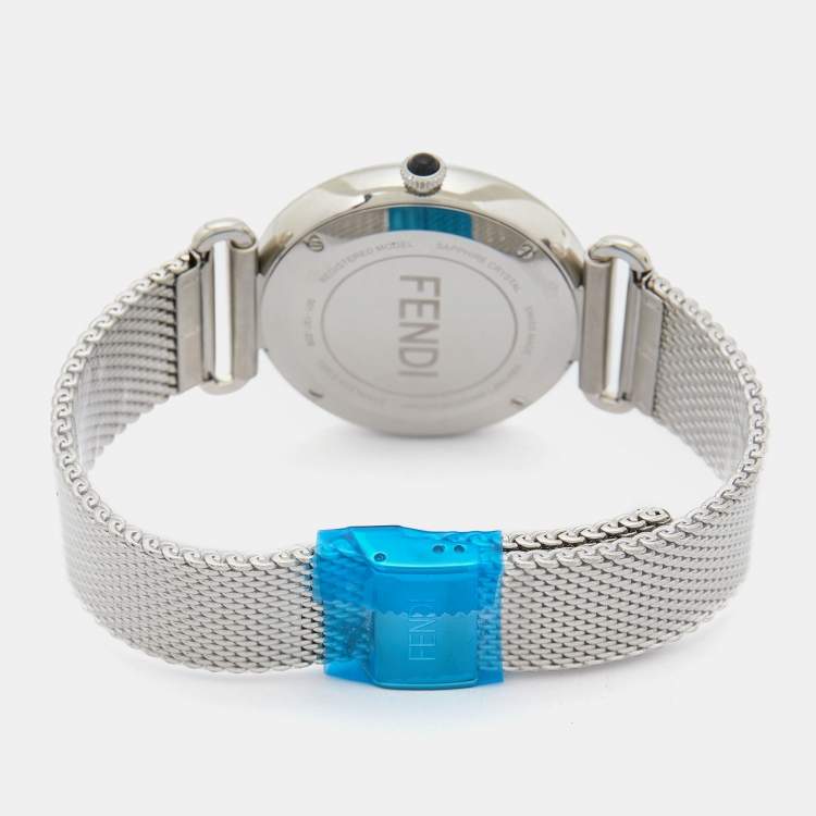 Pre Owned Fendi Black Stainless Steel FOW909 Men's Wristwatch 41 mm