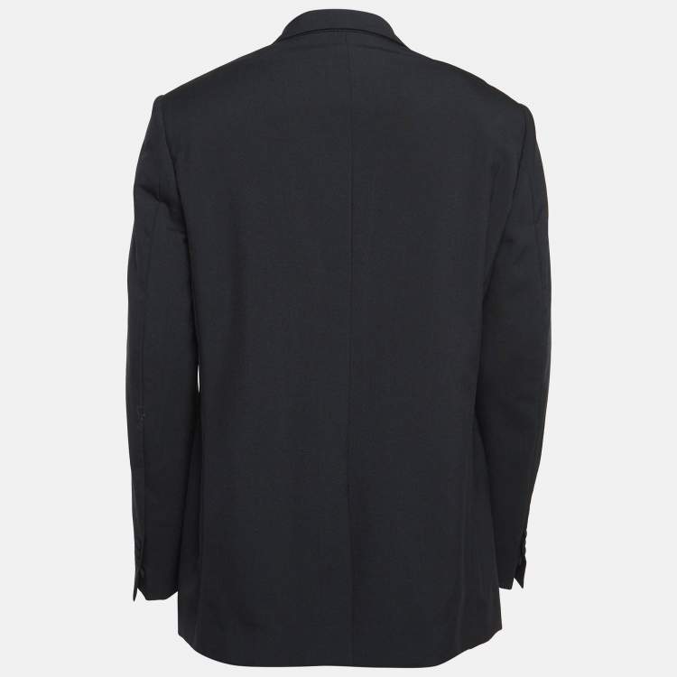 Pre Owned Fendace Black Wool Cut-Out Safety Pin Detail Blazer L
