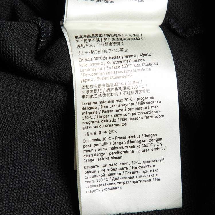 Pre Owned Fendance Black Cotton Pique Printed Collar Polo T-Shirt M