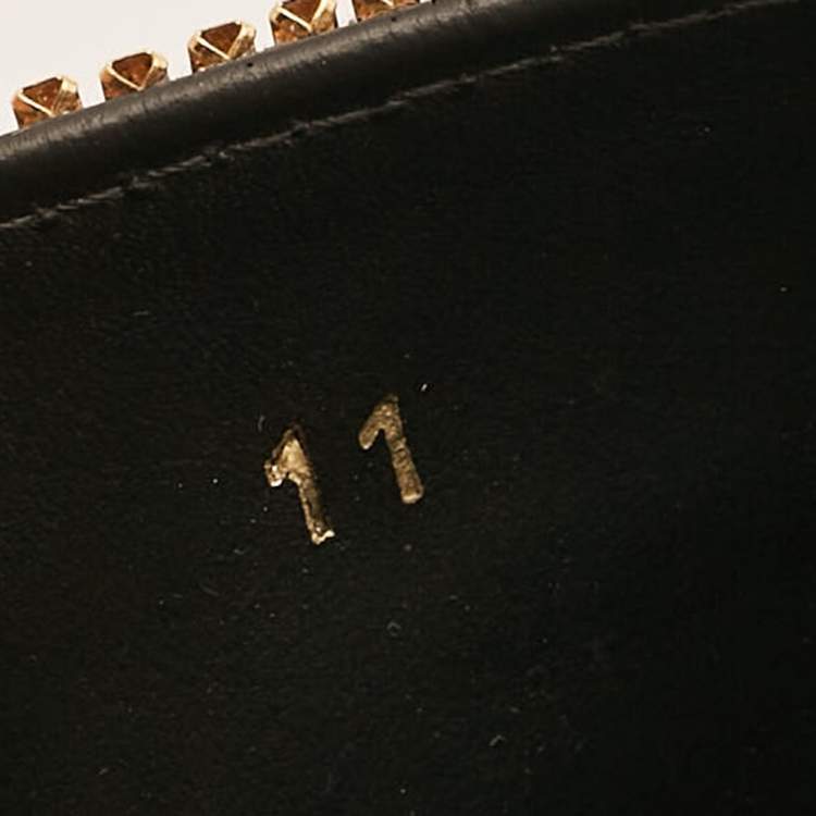 Pre Owned Fendi x Versace Gold Metal and Leather Flat Slides Size 44