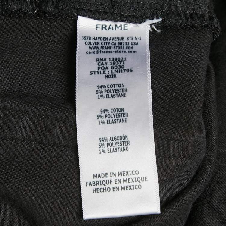 Pre Owned Frame Black Denim L'Homme Slim Jeans XL Waist 37"