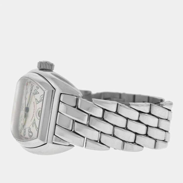Pre Owned Franck Muller White Stainless Steel Conquistador 8000 Automatic Men's Wristwatch 35 mm