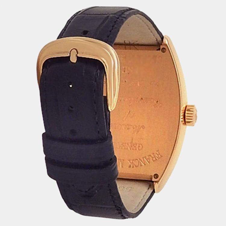 Pre Owned Franck Muller Cintree Curvex 7880 SE H I Automatic Silver 18k Rose Gold Men's Wristwatch 36 mm