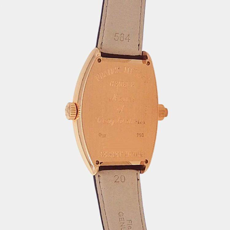 Pre Owned Franck Muller Cintree Curvex 7880 SE H I Automatic Silver 18k Rose Gold Men's Wristwatch 36 mm