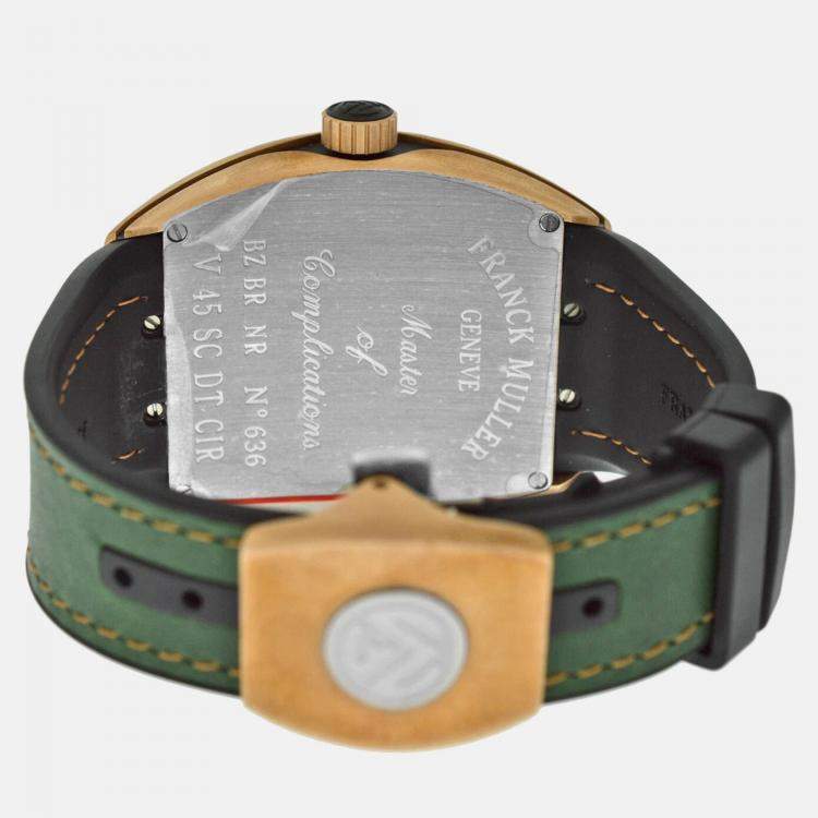 Pre Owned Franck Muller Vanguard V45SCDTCIR Automatic Green Bronze Men’s Wristwatch 44 mm
