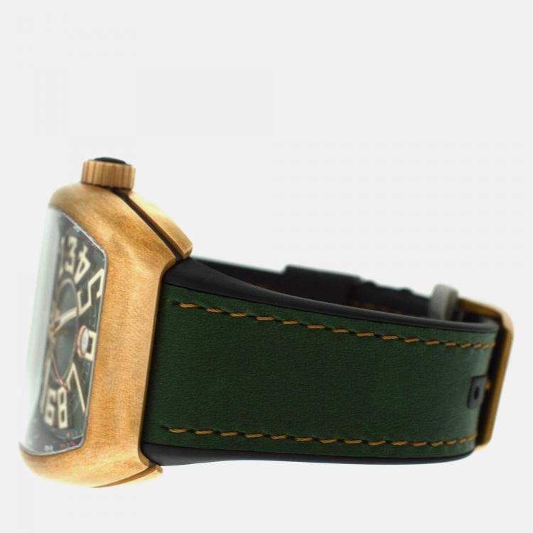 Pre Owned Franck Muller Vanguard V45SCDTCIR Automatic Green Bronze Men’s Wristwatch 44 mm