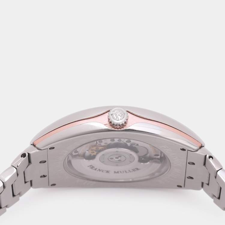 Pre Owned Franck Muller Salmon Stainless Steel Vanguard Slim Vintage V 41 S S6 AT FO Automatic Watch 40MM