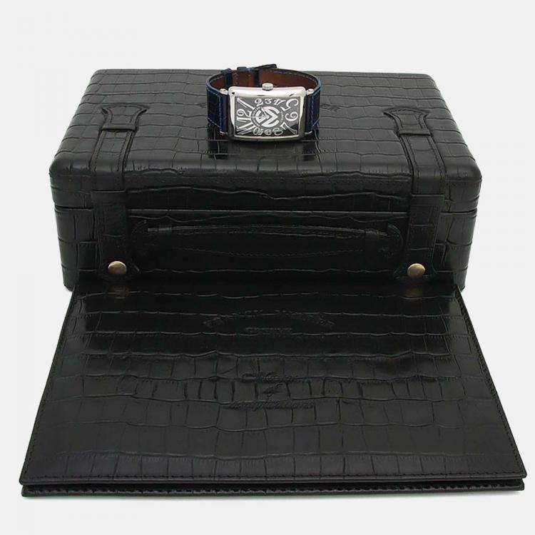 Pre Owned Franck Muller Long Island 10002QZ Quartz Black Stainless Steel men's Wristwatch 30mm